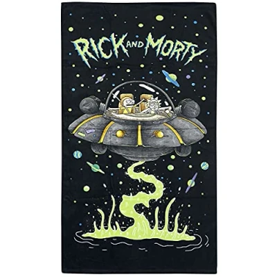 Image de RICK AND MORTY Serviette OVNI en Coton, Multicolore, 70 x 0,5 140 cm