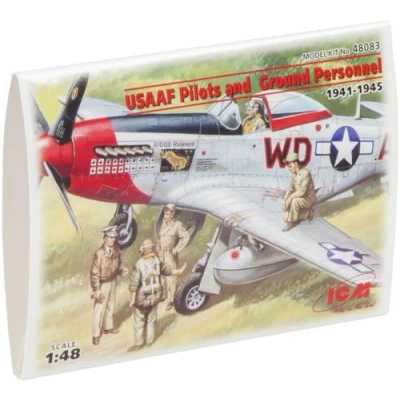 Image de Maquette ICM 48083 USAAF Pilots &amp; Crew 1:48 Plastic Kit