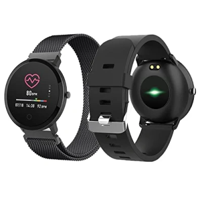 Image de Forever Smartwatch ForeVive SB 320, Montre Design Classique, Tracker Fitness avec Bluetooth, Moniteur de fréquence Cardiaque, Analyse du Sommeil, étanche IP67, Active, Black