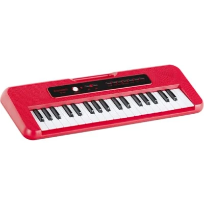 Image de McGrey KK 2501 Clavier pour enfants avec 37 touches Comprend microphone et poignée de transport Fonctionnement sur batterie 4 sonorités, rythmes d&#039;accompagnement 10 chansons Rouge