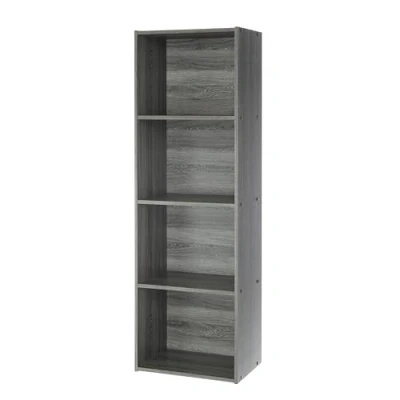 Image de Iris Ohyama, Meuble de rangement, Bibliothèque, avec 4 étagères, Grande capacité, Multifonctionnel, Solide, Bureau, Chambre, Salon Office Basic Rack CX 4FN Chêne Gris