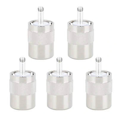 Image de Tangxi UHF PL 259 Connecteur d&#039;alimentation mâle Laiton Paquet de 5 câble coaxial pour RG8/RG214/RG214/RG213 5013 à Faible