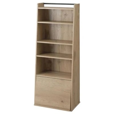 Image de Iris Ohyama, Étagère, Meuble, Bibliothèque de rangement, avec 1 porte rabattable, Multi usage, Solide, Contemporain, Chambre, Salon, Bureau Book shelf IWMG 5 Marron Cendré