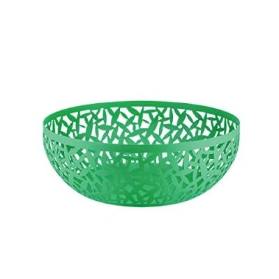 Image de Alessi Cactus MSA04/29GR Porte Fruits Ajouré Design, en Acier Coloré à la Résine au Époxyde, Vert, 29 cl