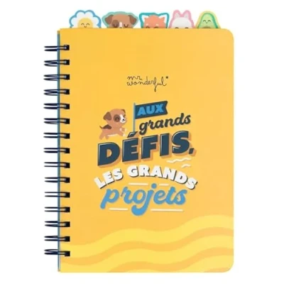 Image de Mr. Wonderful Cahier A5 avec des intercalaires à onglets Aux grands défis, les projets