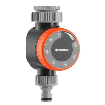 Image de Gardena Minuterie d&#039;arrosage : interrupteur automatique pour robinets d&#039;eau 26,5 mm (G 3/4) ou 33,3 (G1), durée flexible (5 120 min), connexion facile grâce au raccord rapide (1169 20)