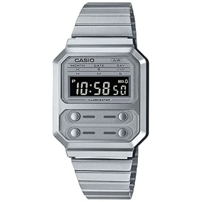 Image de Casio Unisex Montre à affichage digital silvercoloured, Taille: One Size, Silver coloured