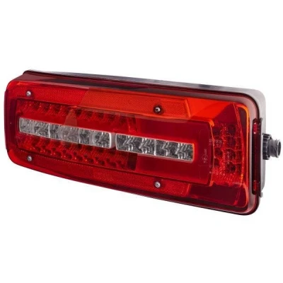 Image de HELLA 2VD 012 381 311 Feu arrière gauche LED noir 24 limpide, Rouge avec vis/boulons, Raccord latéral, Comptabilité électromagnétique (totale EMV)
