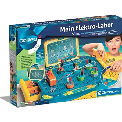 Image de Clementoni Galileo Lab Mon Laboratoire électrique, boîte d&#039;expérimentation passionnante, kit électronique avec capteurs et Effets Lumineux, pour Enfants à partir de 8 Ans par 59292