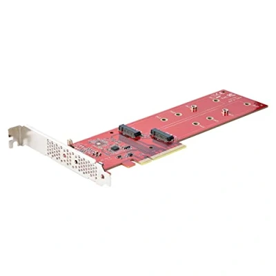 Image de StarTech.com Adaptateur PCIe M.2 x8/x16 vers Double NVMe ou AHCI SSD PCI Express 4.0, 7,8Gbps/Disque