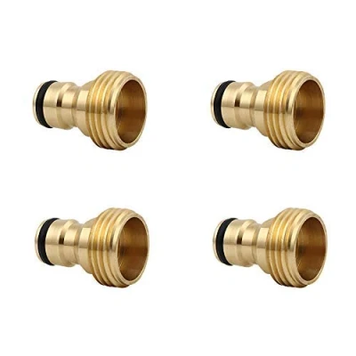Image de Hydrogarden 4 pièces Tuyau d&#039;arrosage connecteur Rapide 3/4 Pouce en Laiton Filetage mâle buse Adaptateur de Connexion