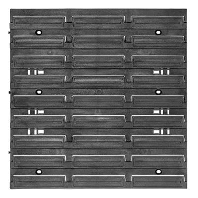 Image de KADAX Mur à outils, système de stockage en plastique PP, étagère murale différentes tailles, d&#039;atelier avec boîtes rangement et supports outils (39 x 39 cm) Noire