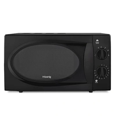 Image de H.Koenig Micro ondes Compact 20L VIO6B Noir, Puissant 700W, Plateau tournant 24,5cm, Multifonction 5 niveaux de chauffe et fonction décongélation, Minuterie jusqu&#039;à 30min, Rapide, Plan travail
