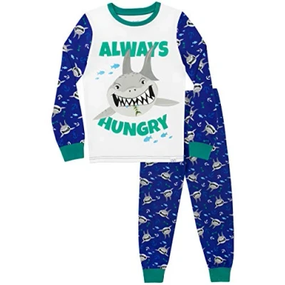 Image de Harry Bear Ensemble De Pyjamas Bien Ajusté Requin Garçon Bleu 10 11 Ans