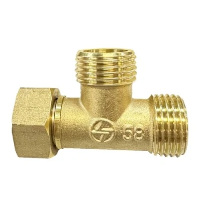 Image de Connecteur en T 3 voies 1,27 cm de diamètre Pour raccordement tuyaux d’air/eau/gaz/coupleur (type C)
