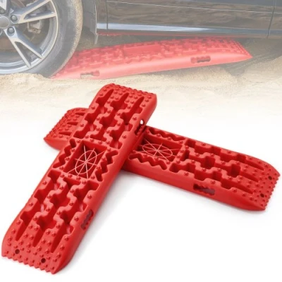 Image de VEVOR 2 stuks tractieborden tractietape PP modder sneeuwzand lang rood