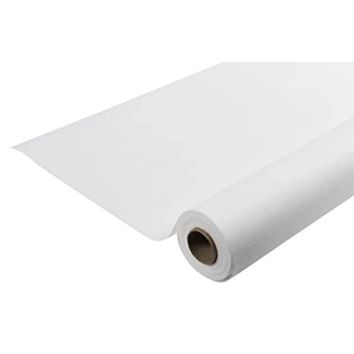 Image de Pro Nappe Réf R781202I jetable en non tissé spunbond Rouleau de 1,20 M large X 50,4 long prédécoupé tous les Couleur Blanc Matière indéchirable, déperlante et essuyable