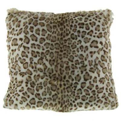 Image de Gözze Housse de coussin, aspect Fourrure, Design Léopard des neiges, 50 x cm Blanc
