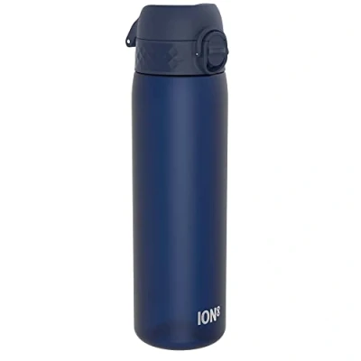 Image de Ion8 Gourde, 500ml, Anti Fuite, Facile à Ouvrir, Verrouillage Sécurisé, Lavable en Lave vaisselle, Sans BPA, Poignée de Transport, S&#039;adapte aux Porte gobelets, Nettoyer, Bleu Marine