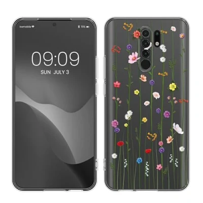Image de kwmobile Coque Compatible avec Xiaomi Redmi 9 Housse de téléphone Protection Souple en TPU Multicolore Transparent
