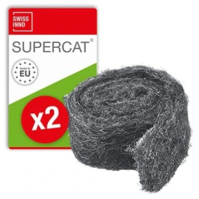Image de SWISSINNO Laine d&#039;acier Stop Rongeurs Contre Les Souris, Rats, fouines, Insectes Barrière Durable impénétrable Efficace à 100%. Maillage en Acier Inoxydable. Longueur 50cm : x2