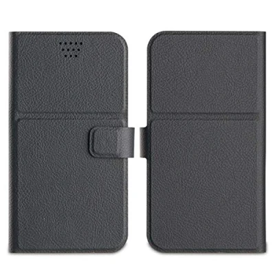 Image de MUVIT Etui Folio Universel avec Noir Sticker 3M Taille L Jusqu&#039;à 5.1&#039;&#039;