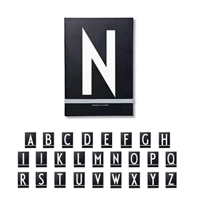 Image de Design Letters Cahier personnel (Noir) G Couverture rigide, avec ruban de marque page, disponible A à Z, l: 21 x 14,8 cm, 146 pages