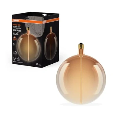 Image de OSRAM Vintage 1906 Big Globe est une décorative à intensité variabdotée de la technologie magnétique filament LED. Il offre 4,8