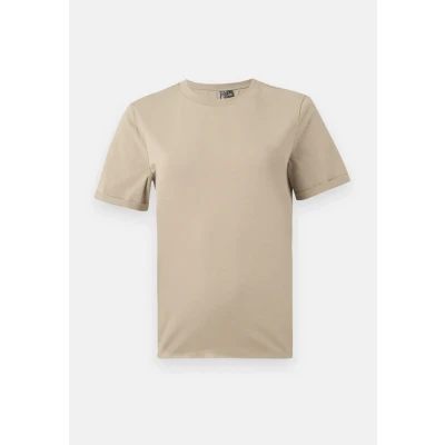 Image de Pieces Pcria FOLD UP Solid TEE Tshirt basique, Femme, Taille: Large, Silver mink