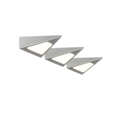 Image de Prios Odia lampe sous meuble LED, inox, 3 lampes