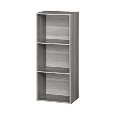 Image de Iris Ohyama, Meuble de rangement, Bibliothèque, avec 3 étagères, Grande capacité, Multifonctionnel, Solide, Bureau, Chambre, Salon Office Basic Rack CX 3FN Chêne Gris