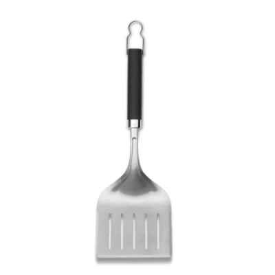 Image de Weber Large Spatule de Précision pour Barbecue 3 Arêtes Biseautées et Manche Antidérapant Lavable au Lave Vaisselle Accessoire Premium Couleur Argent (6762)