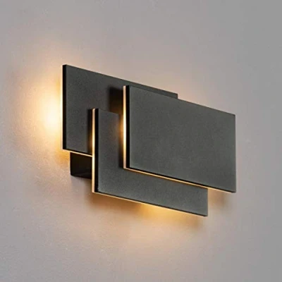Image de KOSILUM Applique design noire tripartie LED Trio Lumière Blanc Chaud Eclairage Salon Chambre Cuisine Couloir 12W 390 lm intégrée IP20