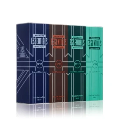 Image de Milton Lloyd ESSENTIALS No 12, 15, 17 and 19 Luxury Mens Fragrances, Set of 4 x 50ml Eau de Parfum Men, Aftershave Gift Set, Perfume for Men Long Lasting Fragrance