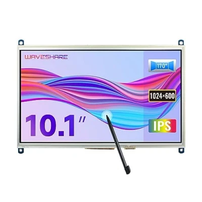 Image de Waveshare 10.1inch Resistive Touch Screen HDMI LCD, 1024 x 600 Pixels, High Compatibility, Compatible with Raspberry Pi Raspbian/Ubuntu/Kali/Retropie/PC Windows 11/10/8.1/8/7
