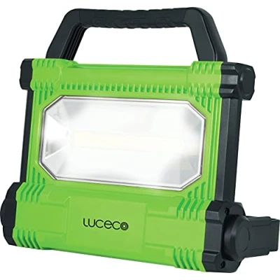 Image de LUCECO LWR25BG EU Projecteur de chantier LED ultra plat avec batterie 30 W 2500 lm 6500 K Protection IP54 100 240 V
