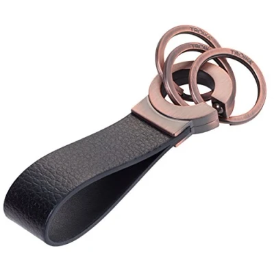 Image de TROIKA Key Click KR8 02/RG Porte clés avec Fermoir clic Pratique 3 Anneaux pour Cuir/Similicuir/métal Noire, Or Rose Original