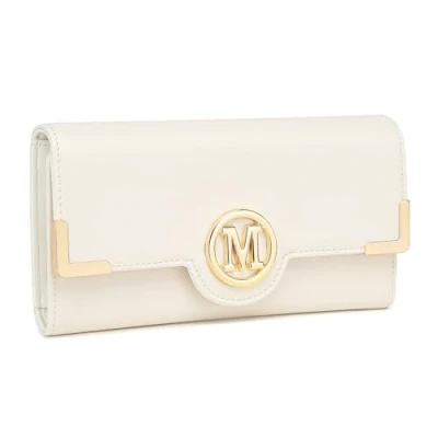 Image de Miss Lulu Portefeuille long pour femme avec poche zippée et plusieurs emplacements cartes en cuir synthétique boucle métal, 1 5 Beige, Rétro