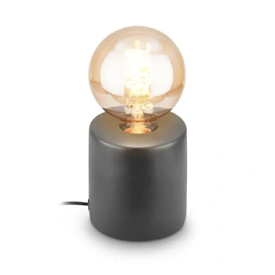 Image de BRILONER lampe de table avec interrupteur à fil, pied céramique, E27, max. 10W, chevet, bureau, salon poser, salon,10x10,3 cm, anthracite