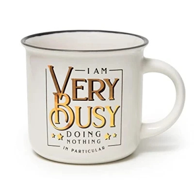 Image de Legami Cup Puccino, Tasse en porcelaine New Bone China Tema Very Busy, Take a Break Collection, capacité 350 ml, lavable au lave vaisselle, utilisable micro ondes