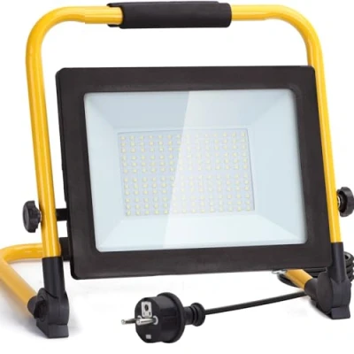 Image de Aigostar Projecteur de Chantier LED 100W,9000LM,Lampe avec Prise,étanchéité e Portable,Lampe Travail Mince et Léger, Rotation à 360,Super Brillante,Lumière Blanche 6500K