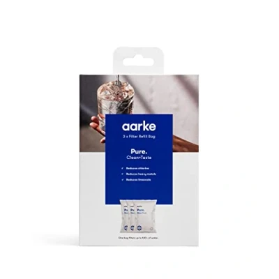 Image de Aarke Lot De 3 Sachets Recharge Filtres Pure Réduit le Chlore, les Métaux Lourds et Calcaire Filtre jusqu&#039;à x 120 litres d&#039;eau