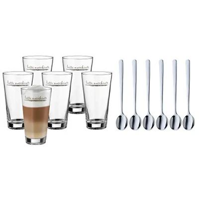Image de WMF Clever &amp; More Lot de 12 latte macchiato Argenté 25,5 x 17,5 15,5 cm