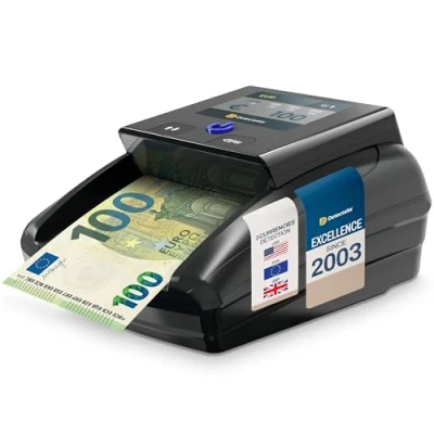 Image de Detecteur Faux Billets, Euros et usd Dollar Detectalia D7T+ Compteuse de Billets Un par Un, 100% Certificat ecb.int