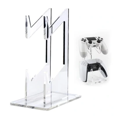 Image de DALAETUS 1 Pièces Support de Manette Jeu à Double Couche, Bureau en Acrylique Transparent, Universel Accessoires pour PS5, PS4, Xbox Series