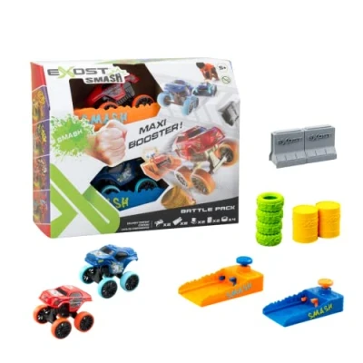 Image de Exost Smash 2 Voitures Friction et Booster Accessoires, Jouet à Collectionner, Dès 5 Ans