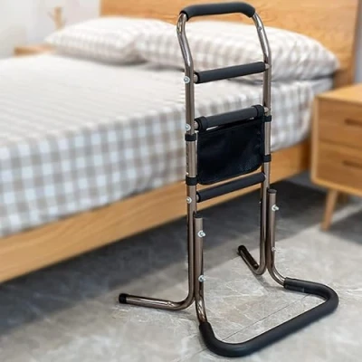 Image de COJJ Support Mobile pour se Lever et s&#039;asseoir, avec 4 poignées, Aide au lit Personnes âgées, poignée réglable en Hauteur, Charge maximale : 136 kg