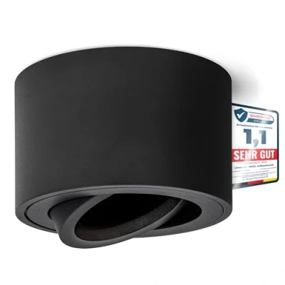 Image de Linovum Smol Spot encastrable Ultra plat, orientable en noir mat et rond Downlight avec diamètre de 80 mm Convient pour modules LED