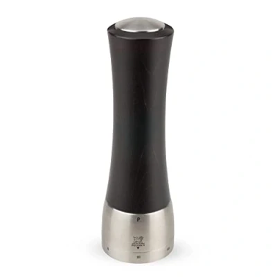 Image de PEUGEOT Moulin à Poivre Madras u&#039;Select 21 cm + Inclus 6 Réglages de Moutures Prédéfinies En Bois Labellisé PEFC Fabrication Française Coloris Chocolat