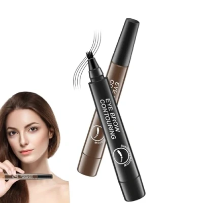 Image de Makefullbeauty Waterproof Eyebrow Pen, Brow Nexavale Eyebrow, Brow, 4 Tip Microblade Pen (2PCS A)